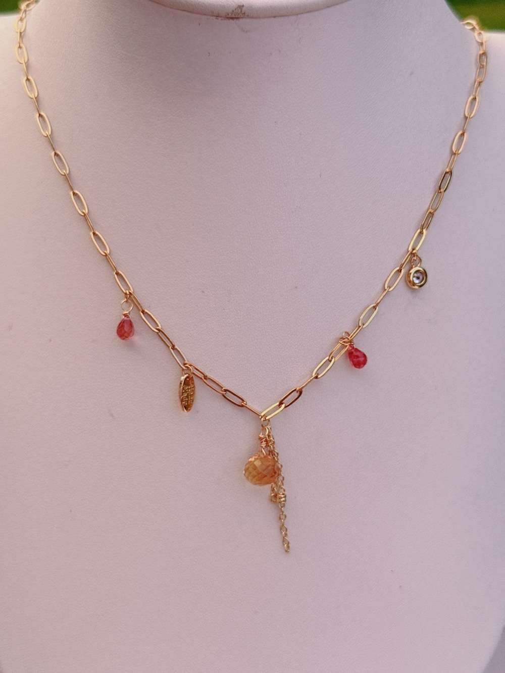 26X486 Handmade Citrine Spinel Stainless Steel Necklace 16+2โ - Picture 8 of 8